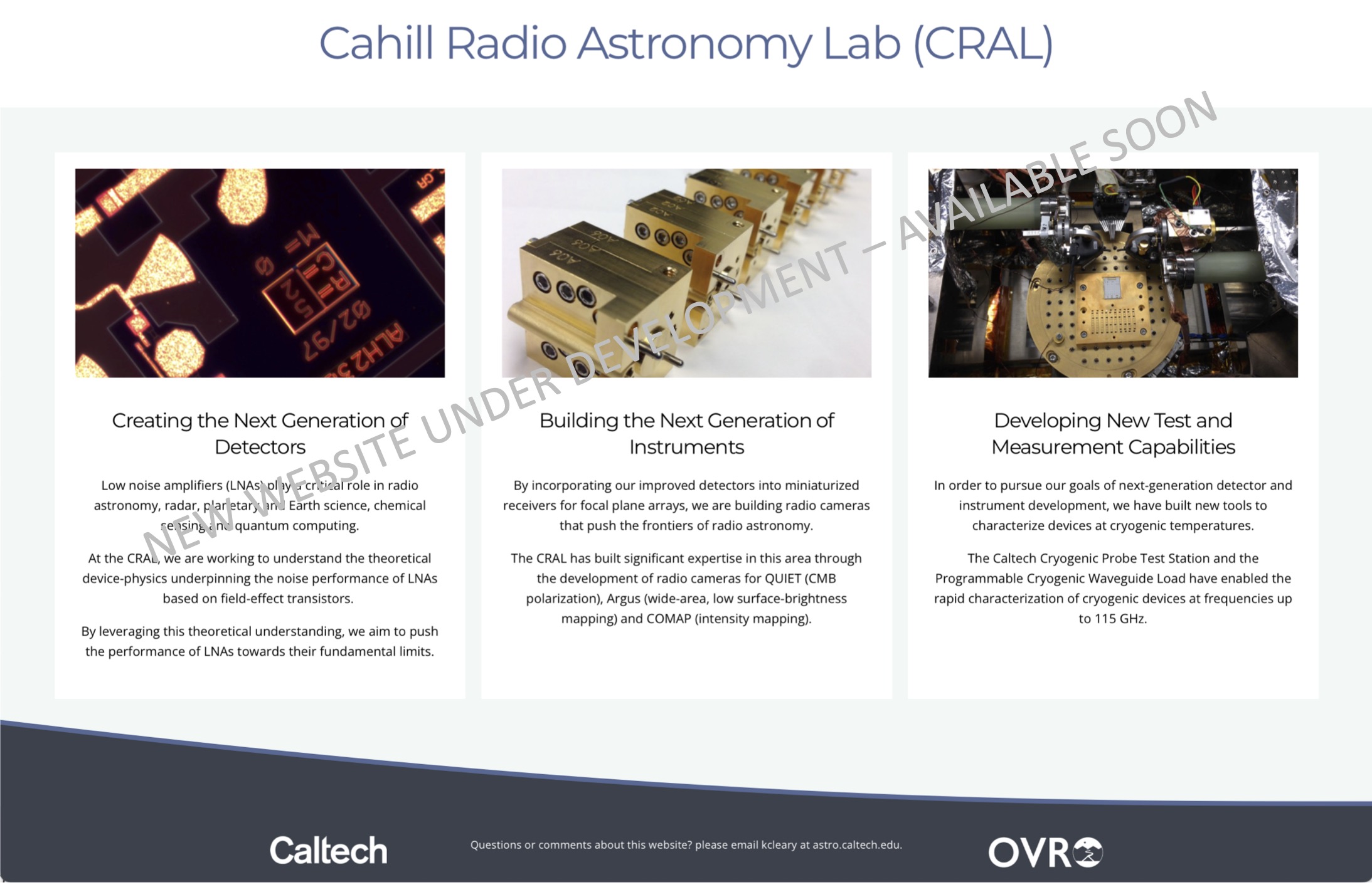 CRAL website announcement