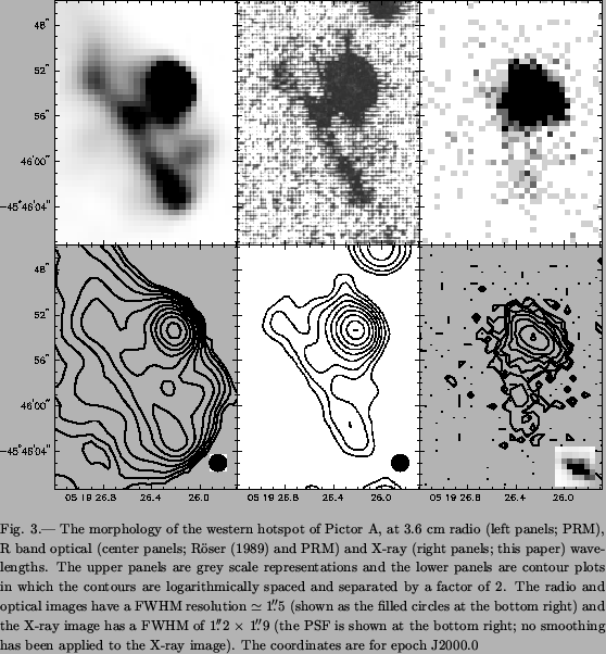 \begin{figure}\plotone{fig3.ps}\figcaption[fig3.ps] {The morphology of the weste...
...applied to the X-ray image). The coordinates are
for epoch J2000.0}
\end{figure}