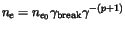 $\displaystyle n_e=n_{e_0}\gamma_{\rm break}\gamma^{-(p+1)}$