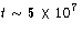 $t\sim 5\times
10^7$