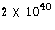 $2 \times 10^{40}$