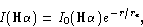 \begin{displaymath}
I(\hbox{\hbox{H$\alpha$}}) = I_0(\hbox{\hbox{H$\alpha$}}) e^{-r/r_e},\end{displaymath}